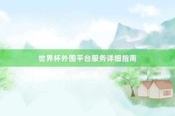 世界杯外围平台服务详细指南